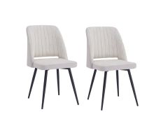 זוג כיסאות מעוצבים לפינת אוכל בגוון קרם דגם פולו