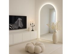 מראה קשתית ללא מסגרת עם תאורת לד אחורית