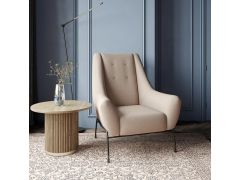 כורסת ישיבה מעוצבת דגם לב בגוון שמנת