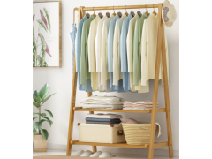 מתלה בגדים מבמבוק מתקפל גובה 160 ס"מ