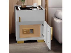 שידה לילה חכמה משולבת כספת גוון אפור בהיר