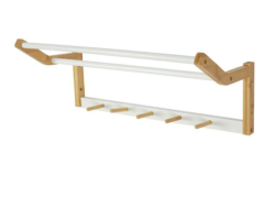 מתלה ווים מבמבוק בשילוב לבן- דגם ROBY