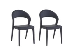 זוג כיסאות מעוצבים לפינת אוכל דגם קלרה בגוון שחור
