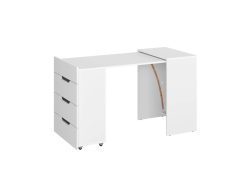 שולחן כתיבה טרנספורמר דגם יהלום בגוון לבן