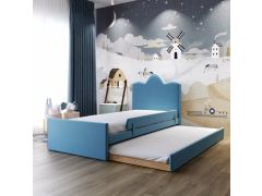 מיטת חבר מרופדת קטיפה דגם מייק 90*190 גוון תכלת