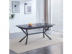 שולחן אוכל נפתח 1.8-2.7 מטר דגם ניקולס בגוון שחור בטון