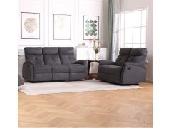 מערכת ישיבה 3+2 עם 4 הדומים נשלפים דגם קרוליין בגוון אפור