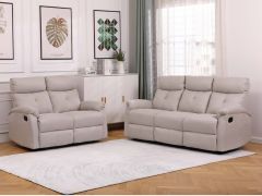 מערכת ישיבה 3+2 עם 4 הדומים נשלפים דגם קרוליין בגוון קפוצ'ינו