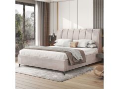 מיטה זוגית מעוצבת 140/190 עם ארגז מצעים מעץ דגם אליזבט