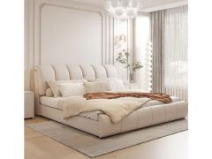מיטה זוגית מפוארת 160/200ס"מ בגוון שמנת דגם רוני
