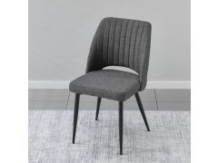 כיסא לפינת אוכל מרופד דגם רוז אפור