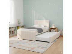 מיטה 190×90 בד רחיץ עם מיטת חבר דגם סנדי בגוון קרם