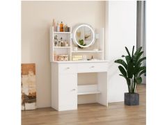 שידת איפור לבנה עם תאורת לד דגם טופז