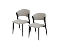 זוג כיסאות מעוצבים לפינת אוכל דגם גולף בגוון קפוצ'ינו