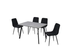 פינת אוכל נפתחת כולל ו-4 כסאות מרופדים דגם רומי אפור-שירה