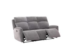 ספה תלת מושבית מבד עם 2 הדומים נשלפים דגם פיראוס בגוון אפור