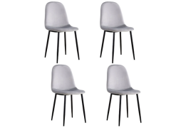 סט 4 כסאות לפינת אוכל גוון אפור בהיר דגם אלין