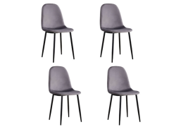 סט 4 כסאות לפינת אוכל גוון אפור כהה דגם אלין