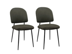 זוג כסאות פינת אוכל דגם אלטו קטיפה גוון אפור כהה