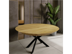 שולחן פינת אוכל עגול נפתח דגם עץ טבעי