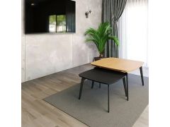 זוג שולחנות לסלון דגם איסלנד אלון משולב