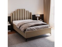 מיטה וחצי מפוארת קולקציית פרימיום דגם לורן בגוון קפוצינו