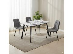 פינת אוכל נפתחת כולל ו-4 כסאות מרופדים דגם רומי לבן-שירה