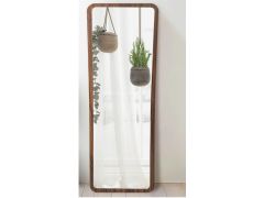 מראת גוף מלבנית מסגרת עץ אגוז 160×50 ס"מ