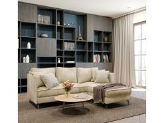 מערכת ישיבה פינתית מבד מעוצבת דגם אלין בגוון שמנת