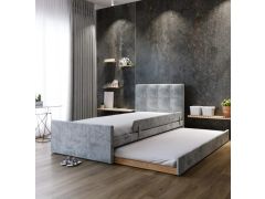 מיטת חבר מרופדת קטיפה דגם ג'ון 80*190 גוון אפור