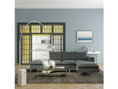 מערכת ישיבה מודולארית מבד קטיפתי עם 2 הדומים דגם אושר בגוון אפור כהה