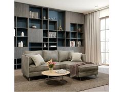 מערכת ישיבה פינתית מבד מעוצבת דגם אלין בגוון אפור בהיר