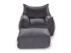 סט פוף והדום דגם Sicilia צבע אפור גרפיט