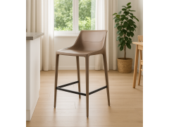 כסא בר דמוי עור דגם אנסטסיה גוון חום