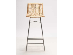 כסא בר מראטן וברזל דגם Shell