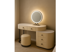 שידת איפור כולל הדום ומראה דגם חן