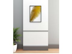 תמונת מתכת בעיצוב עלים בגוון זהב