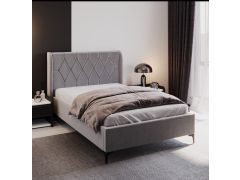 מיטה וחצי מפוארת קולקציית פרימיום דגם אליזבט בגוון אפור