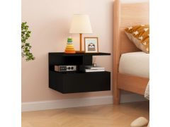 שידת לילה צפה תלויה לקיר בגוון שחור דגם יורק