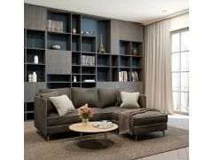 מערכת ישיבה פינתית מבד מעוצבת דגם אלין בגוון אפור כהה