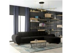 מערכת ישיבה פינתית דגם נועה בגוון שחור