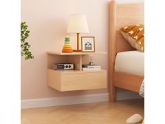 שידת לילה צפה תלויה לקיר בגוון אלון דגם יורק