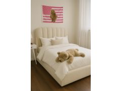 מיטה ברוחב וחצי בעיצוב מודרני ורך בגוון שמנת גם גאיה