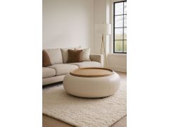 שולחן סלון עגול עם אחסון מכסה נפתח