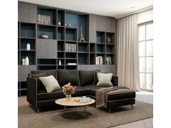 מערכת ישיבה פינתית מבד מעוצבת דגם אלין בגוון שחור