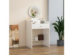 שידת איפור לבנה עם תאורת לד דגם סיטרין Citrine