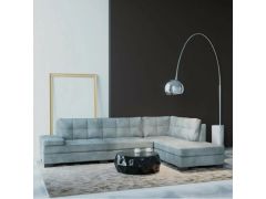 מערכת ישיבה פינתית מבד סוואנה דגם גיא בגוון אפור בהיר