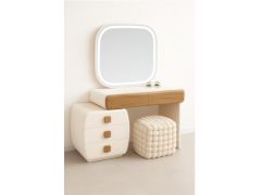 שידת איפור מודרנית הכולל שידה מראה והדום דגם חן