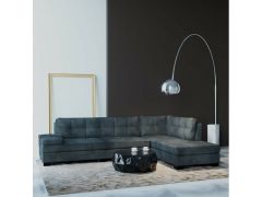 מערכת ישיבה פינתית מבד סוואנה דגם גיא בגוון אפור כהה