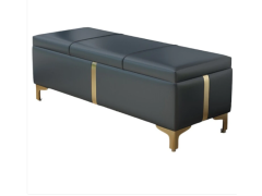 הדום ספסל דמוי עור כולל ארגז אחסון כחול